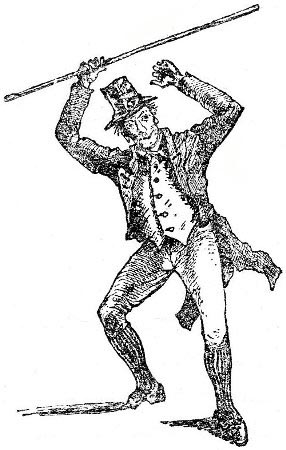 Above: Brandishing a shillelagh. From "Broad-Sword and Single-Stick" by R.G. Allanson-Winn.