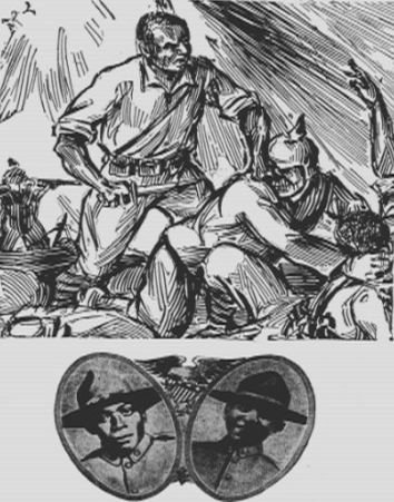 Above: Illustration of Johnson and Roberts, from "Kelly Miller's History of the World War for Human Rights" Source: Gutenberg.org