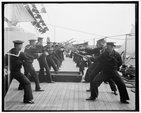 Singlestick practice on the U.S.S. New York