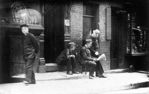 Above: Police guard NYC's Chinatown at the turn of the century.